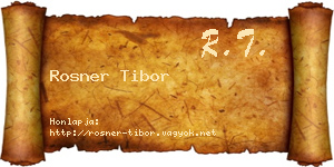 Rosner Tibor névjegykártya